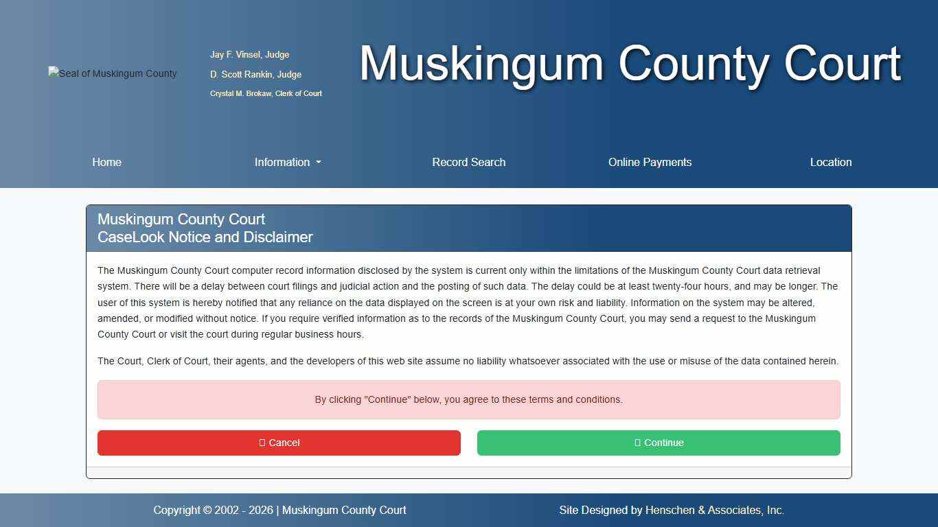 Muskingum County Court - CaseLook